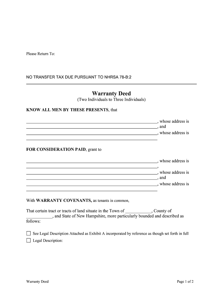 New Hampshire Deed  Form