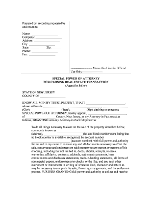 Nj Poa Form