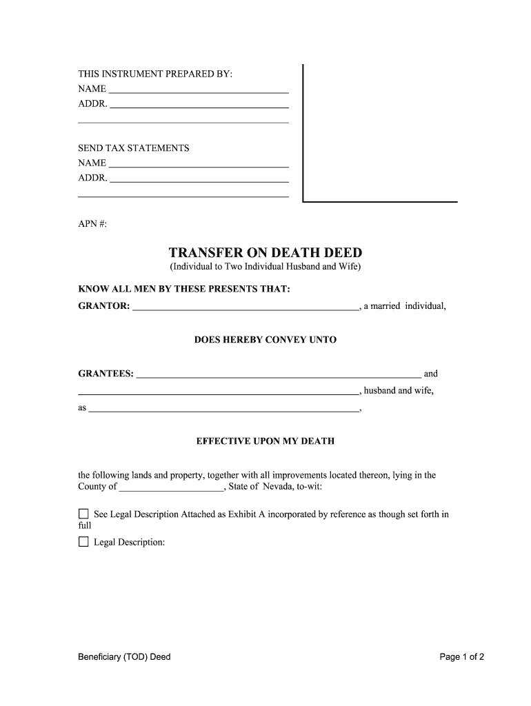 Nv Transfer Deed  Form