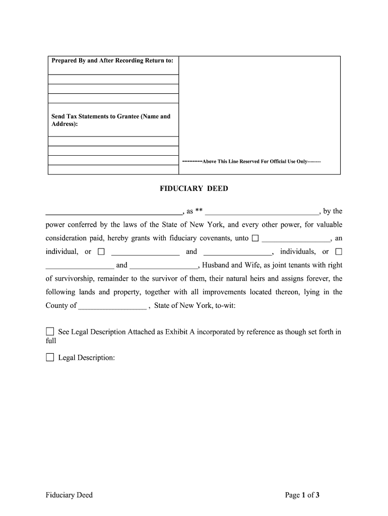 Fiduciary Deed Form