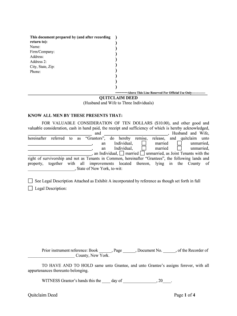 New York Quitclaim  Form