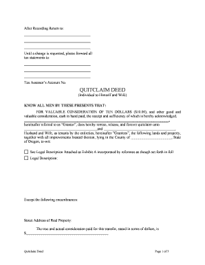 Deed Husband Wife  Form