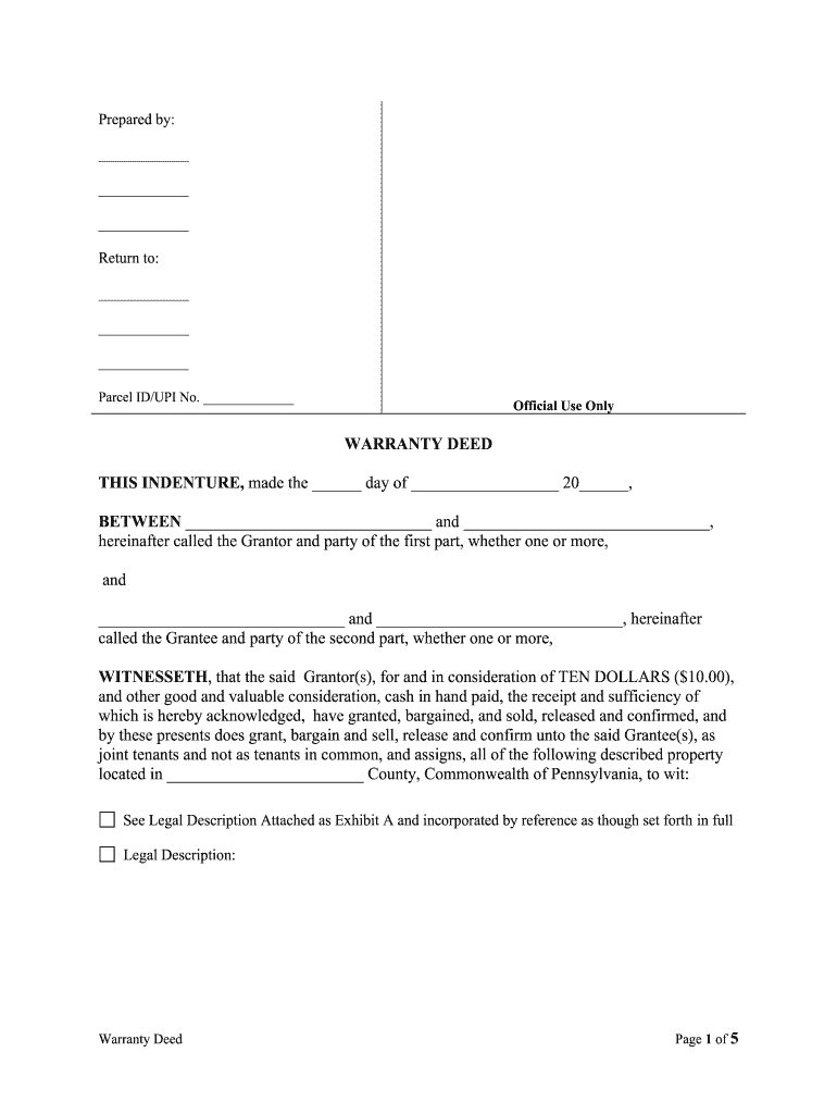 Joint Tenancy  Form