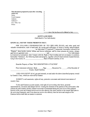 South Carolina Deed  Form