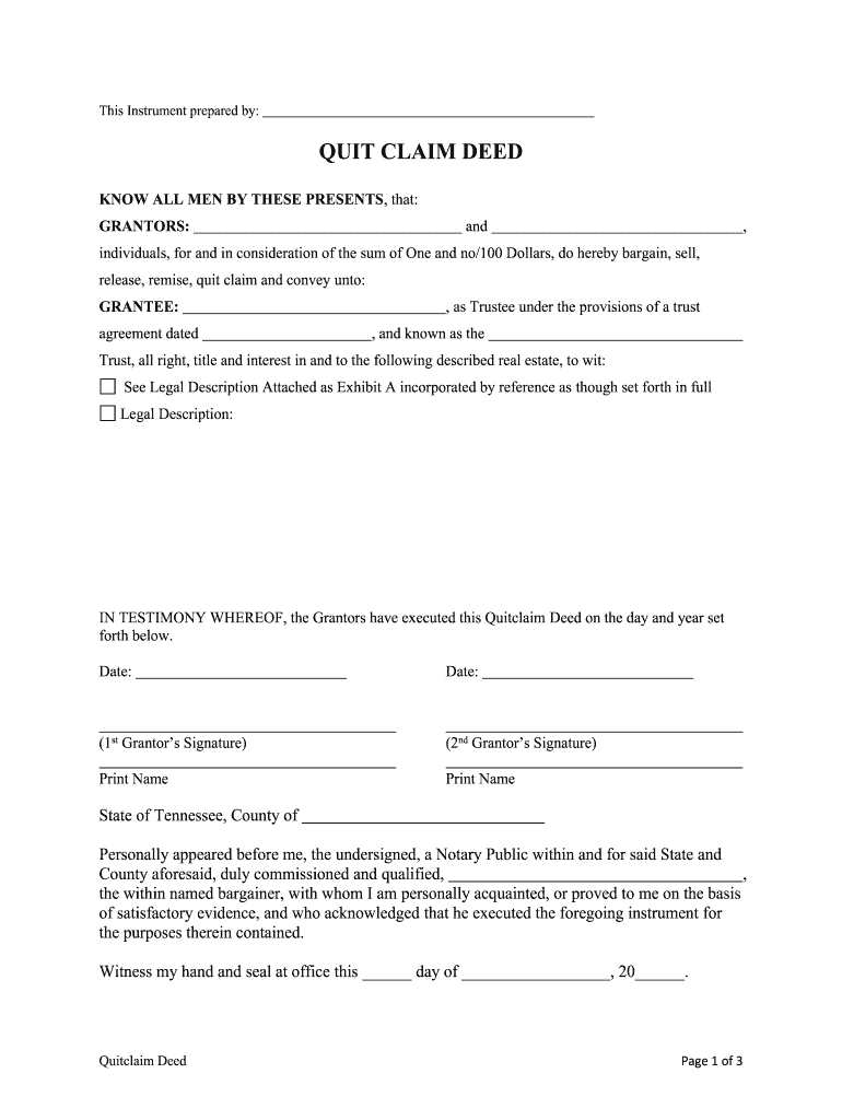 Tn Quitclaim  Form