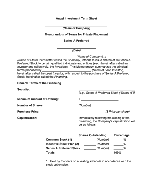 Angel Term  Form