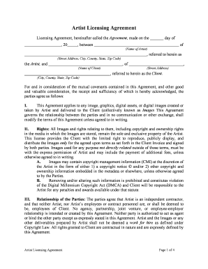 Artist Agreement Form Contract
