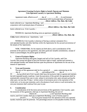 Agreement Apartment Building  Form