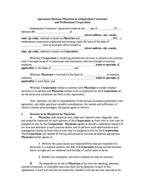 Physician Agreement  Form