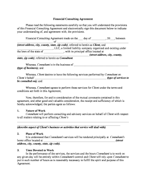 Financial Agreement Form