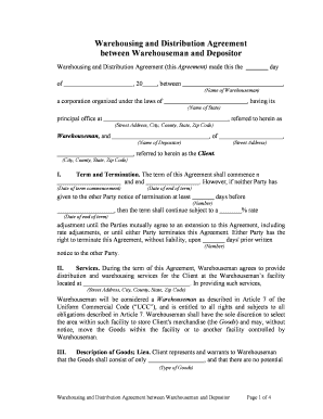 Agreement Warehouseman  Form