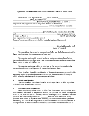 Agreement International Contract  Form