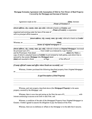 Mortgage Extension  Form