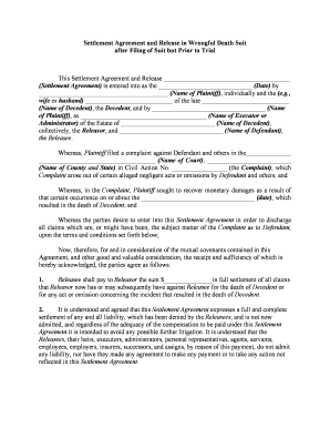 Settlement Filing  Form