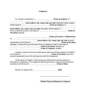 Assignment Interest Estate  Form