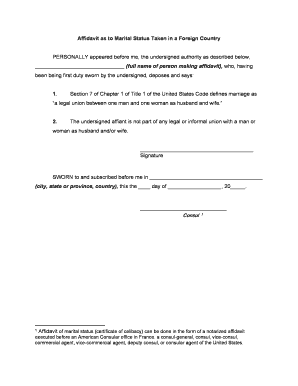 Marital Status Statement  Form