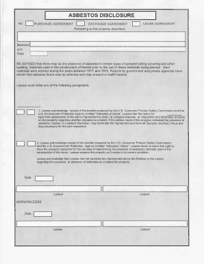 Asbestos Disclosure Form