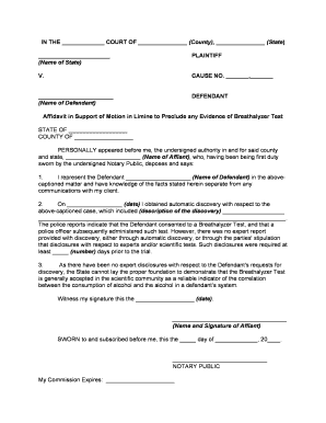 Affidavit Support Form