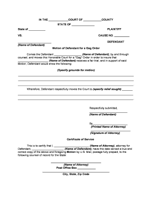 Fill and Sign the Motion Court Form