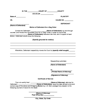 Motion Court Form