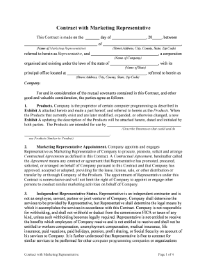 Contract Marketing Template  Form