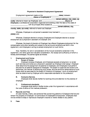 Assistant Agreement  Form