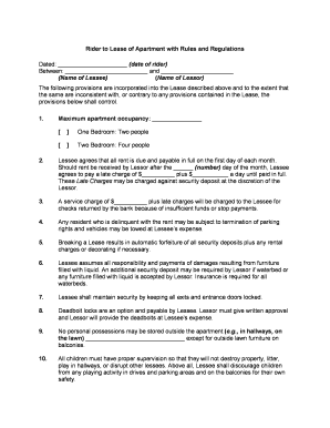 Apartment Rules Regulations PDF  Form
