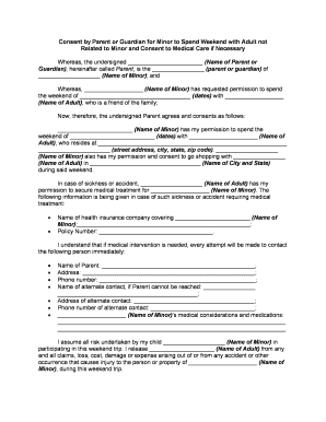 Consent Parent Minor  Form