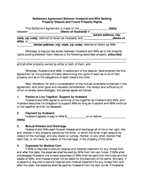 Settlement Agreement  Form
