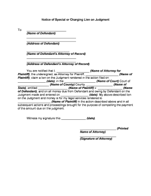 Lien Judgment  Form