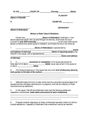 Motion Mediation  Form