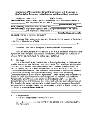 Consultant Consulting Agreement  Form