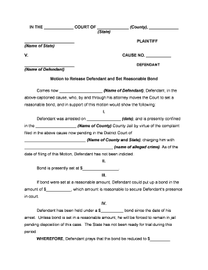 Motion Release Bond  Form