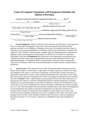 Equipment Purchase Form