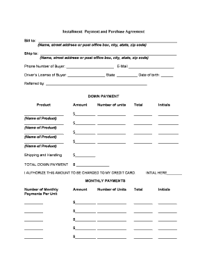 Payment Agreement  Form
