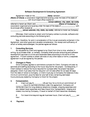 Software Development Agreement  Form