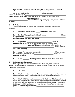 Sale Cooperative Apartment  Form