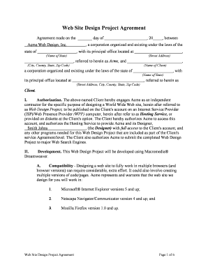 Project Agreement  Form