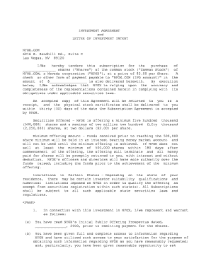 Investment Agreement Form