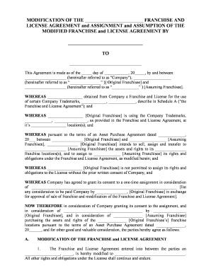 Franchise Sale Agreement Agreement to Transfer Franchise to Third Party  Form