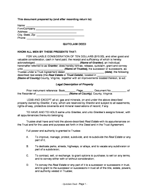 Virginia Quitclaim  Form