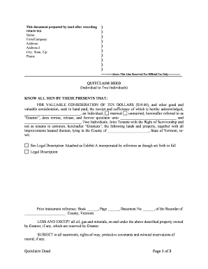 Quitclaim Deed Form