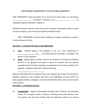 Engineering Agreement  Form