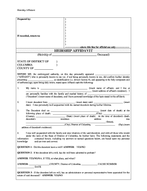 Dc Affidavit Form