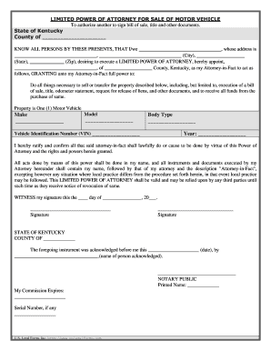 Kentucky Motor Form