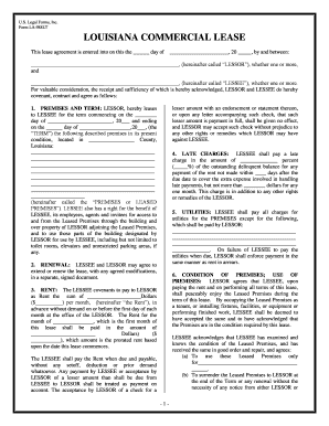 Louisiana Commercial Building or Space Lease  Form