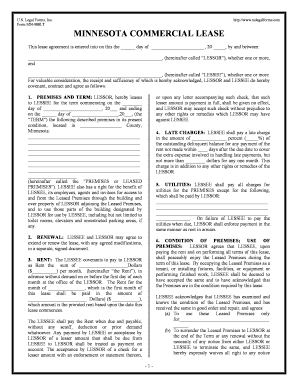 Minnesota Commercial Building or Space Lease  Form