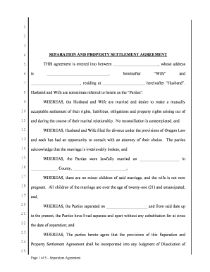 Separation Property Form