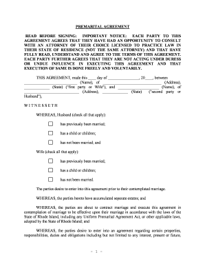 State of Rhode Island, Including Any Uniform Premarital Agreement Act, or Other Applicable Laws,