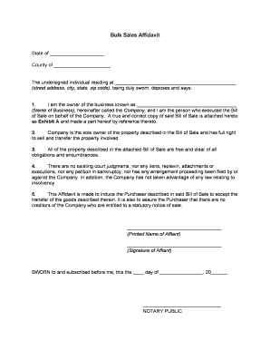 Transfer Affidavit Form